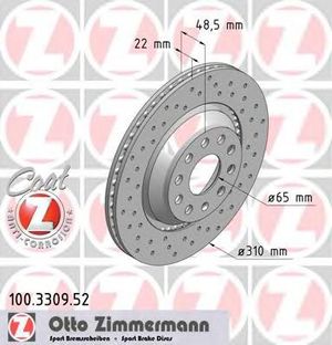 Тормозной диск 100.3309.52 Zimmermann
