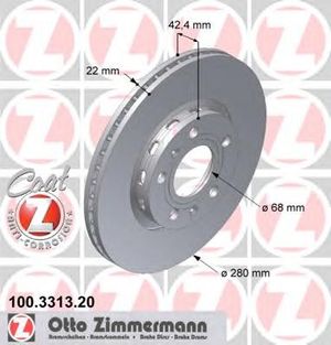 Тормозной диск 100.3313.20 Zimmermann