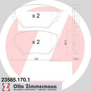 Комплект тормозных колодок, дисковый тормоз 23585.170.1 Zimmermann