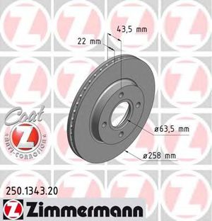 Тормозной диск 250.1343.20 Zimmermann