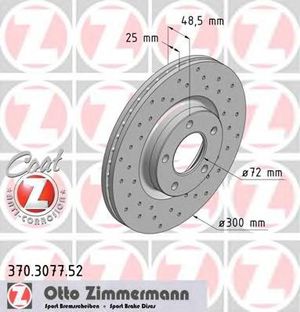 Диск тормозной перфорированный 370.3077.52 Zimmermann