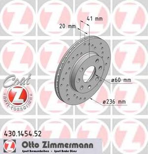 Диск тормозной 430.1454.52 Zimmermann