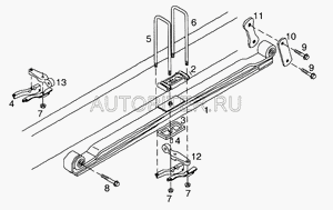 Стремянка рессоры A-M16X1,5-81X355X150-R 06461190028 Man