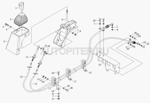 Трос переключения передач L=2560 1099 Foton 1109917280009 Foton