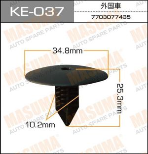 Клипса крепежная RENAULT 7703077435 (уп. 10 шт.) ke037s Masuma