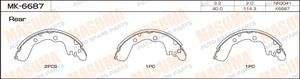 Колодки барабанные к-кт для Mitsubishi Eclipse III 1999-2005 MK6687 Masuma