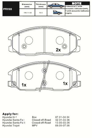 Колодки тормозные дисковые pf0103 Aiko