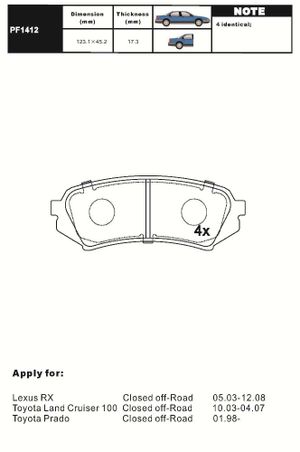 Тормозные колодки pf1412 Aiko