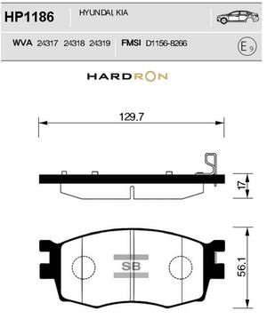 Колодки тормозные передние, SANGSIN BRAKE, HARDRON, HP1186 hp1186 Sangsin