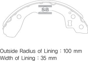 Колодки барабанные к-кт для Kia Sephia II/Shuma II 2001-2004