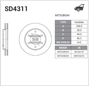 ТОРМОЗНОЙ ДИСК sd4311 Sangsin