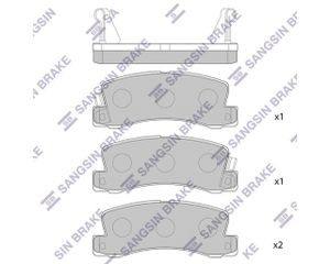Тормозные колодки задние дисковые T-TA AVENSIS #T22# 01--, COROLLA #E11# 01--, LEXUS RX300 (Датчик: SP1208 Sangsin