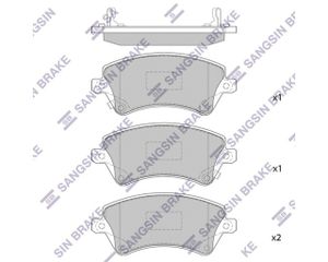 Тормозные колодки передние T-TA COROLLA #E12# 01-- 1.4-2.0D (Датчик: пласт.) sp1502 Sangsin