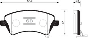 Тормозные колодки передние T-TA COROLLA #E12# 01-- 1.4-2.0D (Датчик: пласт.) sp1502 Sangsin