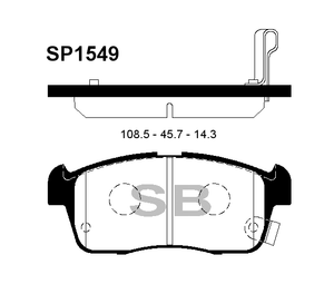 Тормозные колодки передние SUZUKI ALTO, NISSAN PIXO 09-- sp1549 Sangsin