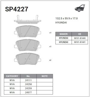 Колодки тормозные% sp4227 Sangsin