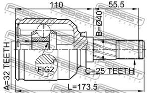 Шарнир 0211SR20LH Febest