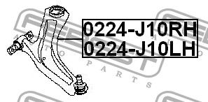 Рычаг передний правый для Nissan Qashqai+2 (JJ10) 2008-2014 0224J10RH Febest