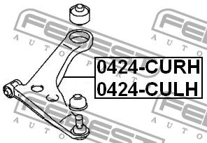 Рычаг передний правый для Mitsubishi Outlander (CU) 2001-2008 0424CURH Febest
