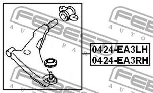 Рычаг передний нижний правый для Mitsubishi Eclipse III 1999-2005 0424ea3rh Febest