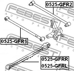 Тяга задняя продольная левая для Mazda 626 (GF) 1997-2002 0525GFRL Febest