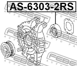 Подшипник генератора передний NISSAN AS63032RS Febest