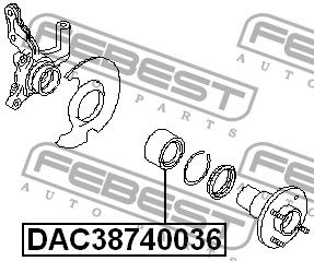 Подшипник передней ступицы для Nissan Almera N15 1995-2000 DAC38740036 Febest