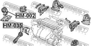 Опора двигателя правая для Honda Accord IV 1990-1993 HM002 Febest