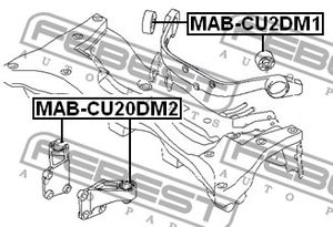 Сайлентблок заднего дифференциала для Mitsubishi Outlander (CU) 2001-2008 MABCU20DM1 Febest