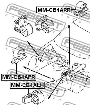 Подушка двигателя задняя AT (MITSUBISHI CARISMA DA MMCB4ARR Febest