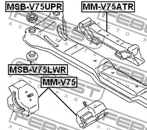 Втулка задней балки для Mitsubishi Pajero/Montero IV (V8, V9) 2007> MSBV75LWR Febest
