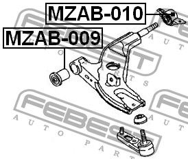 Сайлентблок переднего рычага передний для Mazda 323 (BA) 1994-1998 MZAB009 Febest
