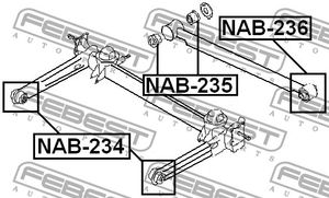 Сайлентблок тяги для Nissan Sunny Y10 1990-2000 NAB236 Febest