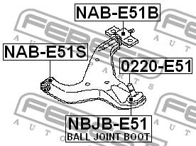 Сайлентблок переднего рычага задний NABE51B Febest