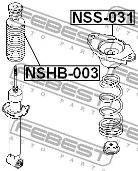 Пыльник и отбойник заднего амортизатора NSHB003 Febest
