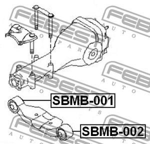 Сайлентблок заднего дифференциала для Subaru Legacy Outback (B14) 2010-2014 sbmb001 Febest
