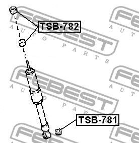 Втулка переднего амортизатора для Toyota Land Cruiser (100) 1998-2007 TSB782 Febest