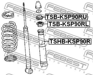 Опора заднего амортизатора для Toyota Yaris 2011> tsbksp90rl Febest