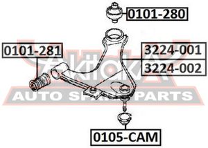 Сайлентблок переднего рычага задний для Daihatsu Terios (J1) 1998-2005 0101280 Akitaka