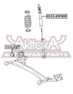 Сайлентблок задней балки для Toyota Yaris 2005-2011 0101457 Akitaka