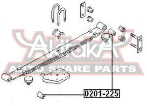 Сайлентблок задней рессоры для Nissan Urvan (E24) 1986-1997 0201225 Akitaka