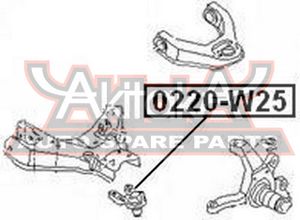 Опора шаровая нижняя передней подвески для Nissan King Cab D21 1985-1998 0220w25 Akitaka