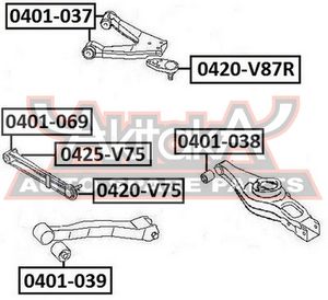 Опора шаровая задней подвески для Mitsubishi Pajero/Montero IV (V8, V9) 2007> 0420V87R Akitaka