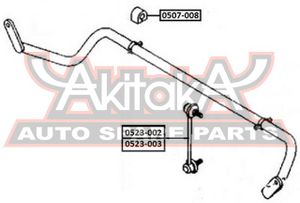 Стойка переднего стабилизатора правая для Mazda Mazda 6 (GG) 2002-2007 0523002 Akitaka