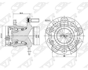 Ступичный узел задн. MMC ASX 10-OUTLANDER XL 06-12LANCER XCITROEN C4 12-PEUGEOT 4007 2WD 07- st3785a008 Sat