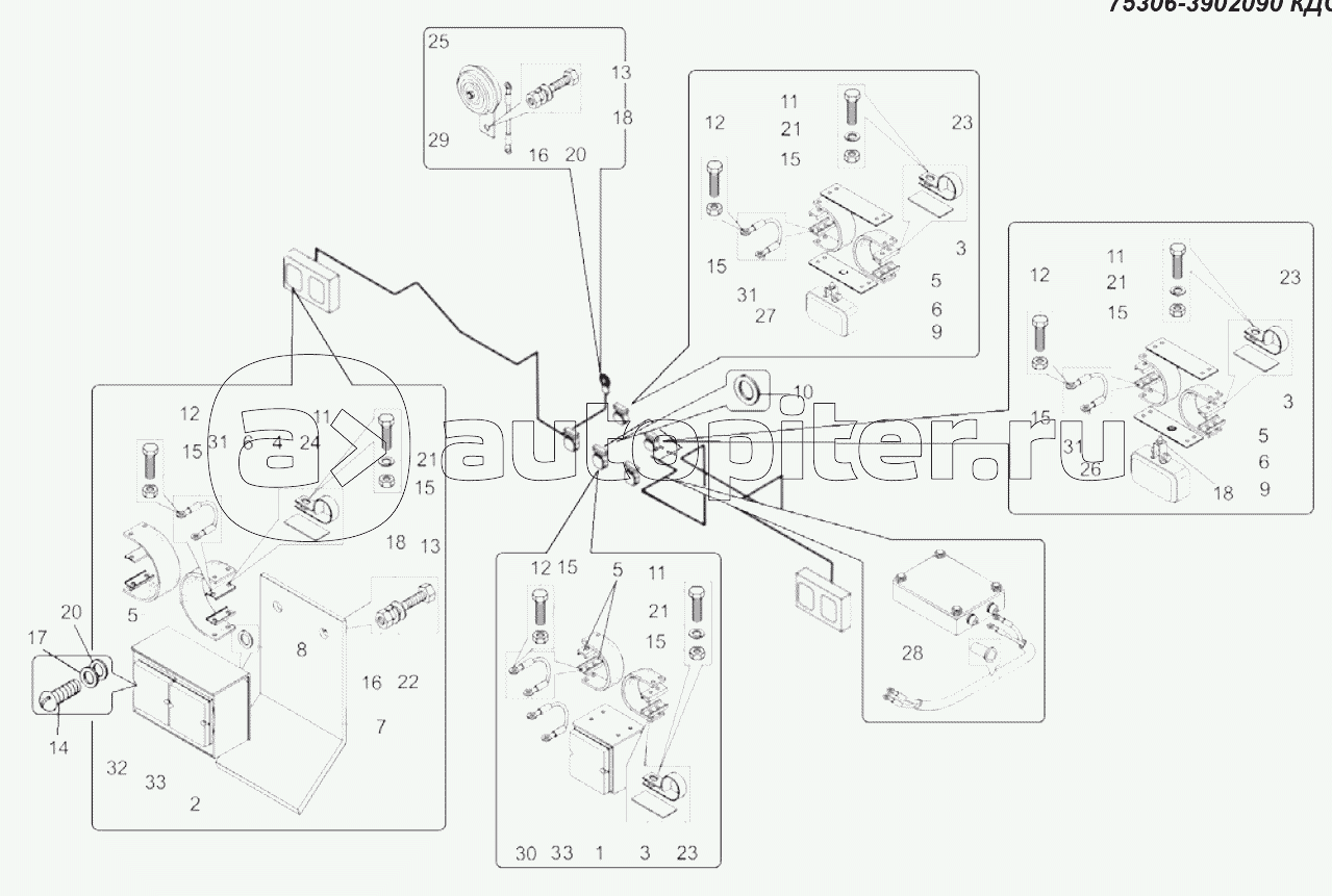 Установка задних фонарей (75306-3700009);Mounting of rear lamps (75306-3700009)