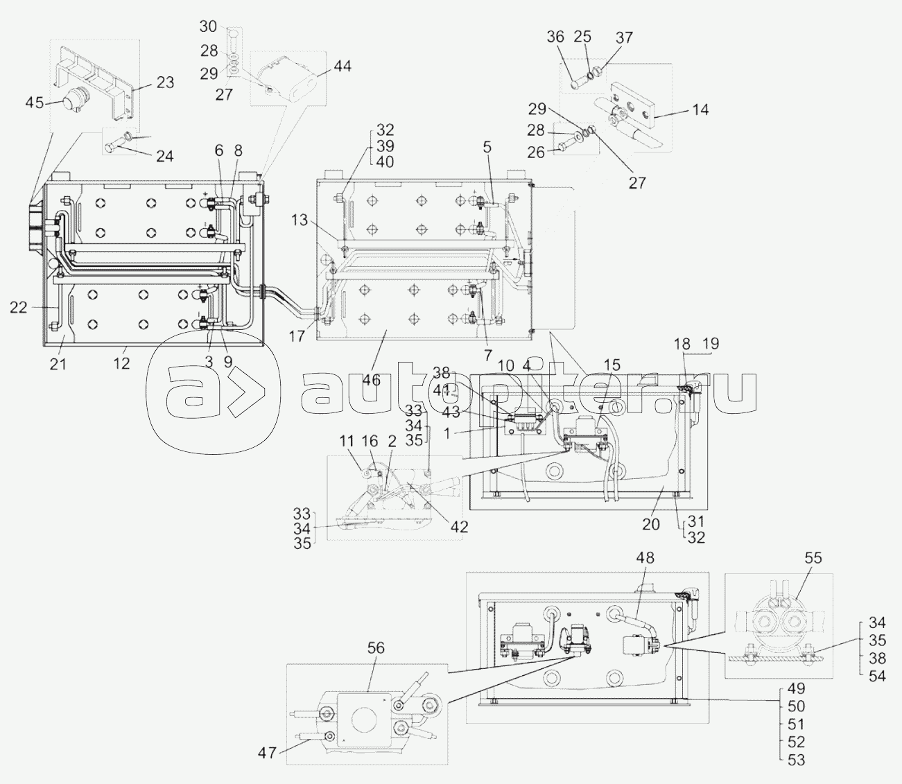 Установка аккумуляторных батарей и монтаж проводов (электропуск) (75302-3700008-40, 75306-3700008-60);Mounting of batteries (75302-3700008-40, 75306-3700008-60)