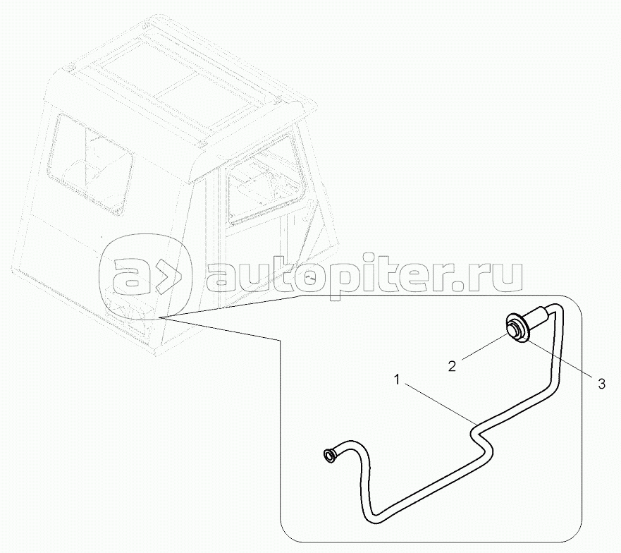 Монтаж проводов системы смазки “ Lincoln” в кабине (75131-3700051);Arrangement of wiring of “Lincoln” lubrication system in the cabin (75131-3700051)