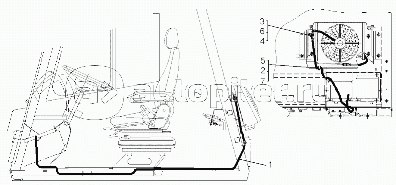 Установка кондиционера в кабине. (75137-3700072-10);Mounting of air-conditioner in the cabin. (75137-3700072-10)