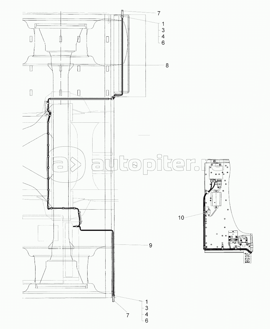 Монтаж системы контроля давления в шинах (75306-3700080-60);Mounting of the tires pressure control system over chassis. (75306-3700080-60)